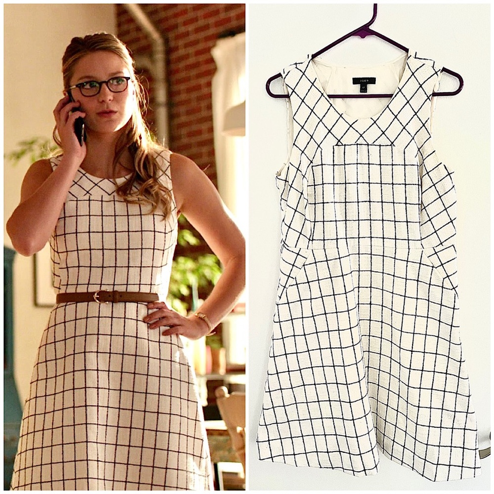 J. Crew Sleeveless A-Line Dress in Windowpane Tweed